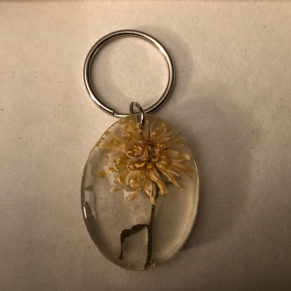 Dandelion resin keychain
